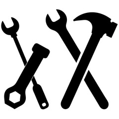 tools icon set. labor day icons. construction worker vector illustration