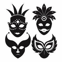carnival masks set. mask carnival mardi gras