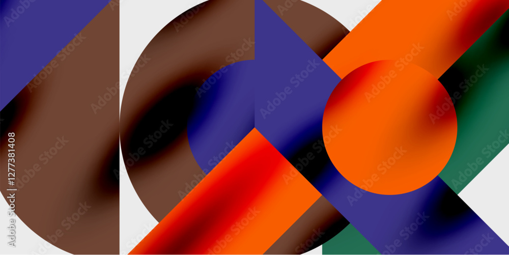 Poster Vibrant abstract background circles with smooth gradients, creating a dynamic and modern design. Ideal for creative, tech, or contemporary-themed projects