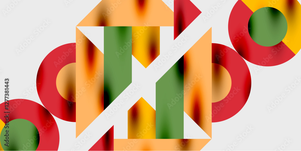 Poster Vibrant abstract background circles with smooth gradients, creating a dynamic and modern design. Ideal for creative, tech, or contemporary-themed projects
