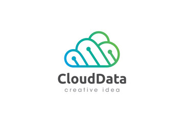 Creative Cloud Data Concept Logo Design Template