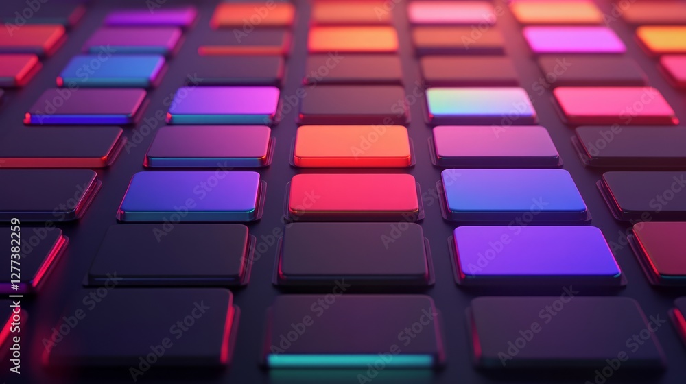 Poster abstract colorful background with vibrant neon rectangles creating a modern geometric pattern ideal 