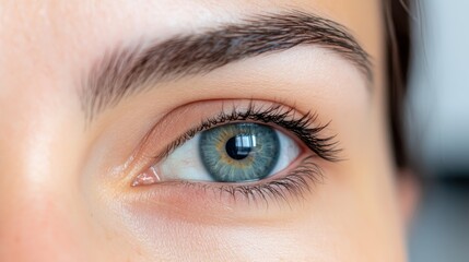 Obraz premium Perfect blue eye close-up highlighting vision clarity and future concepts