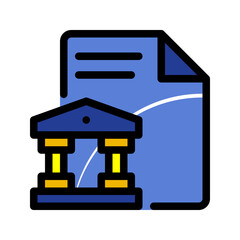 Banking finance icon bank with starlit sky. Suitable for background, holiday concepts, astronomy, travel, and dreamscape designs. Ideal for creating magical scenes.
