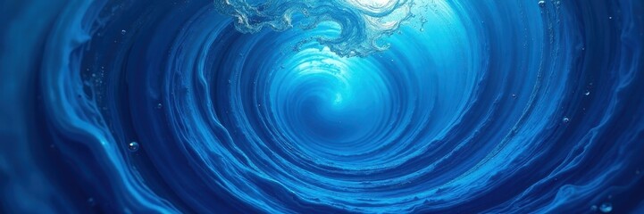Swirling blue abstract fisheye pattern, intense color gradients , dynamic, cosmic