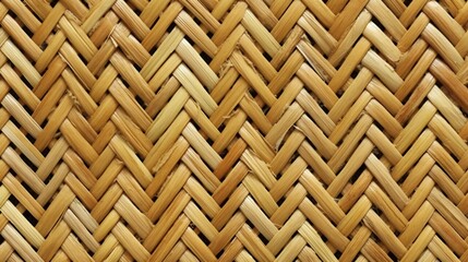 A close-up view of a woven pattern featuring light brown and yellow tones, showcasing intricate craftsmanship and texture.