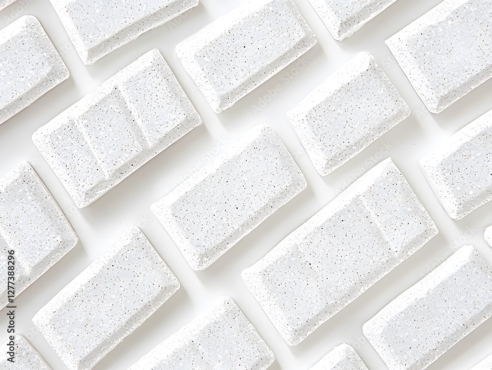 Poster diagonal arrangement of rectangular glitter blocks on white background