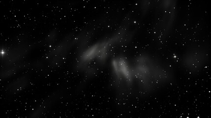 Obraz premium A vast expanse of black space dotted with shimmering stars and ethereal clouds, evoking the mysteries of the universe.