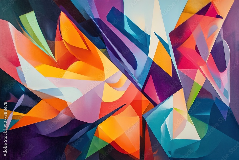 Poster geometric abstract: a dynamic display of shapes colors and modern artistic expression