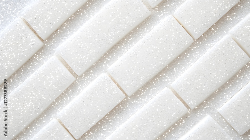 Aufkleber diagonal arrangement of white rectangular objects on glittered surface