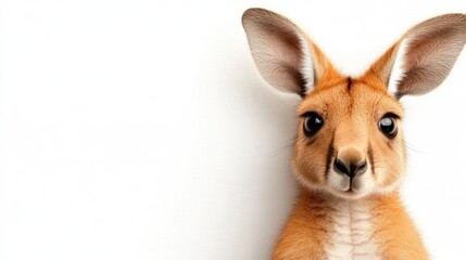Kangaroo stands proudly against a pure white background