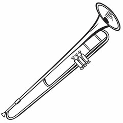 Trombone silhouette vector illustration