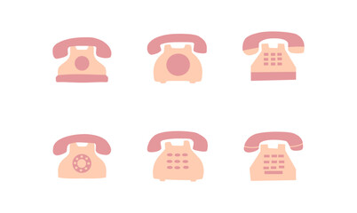 Office phone flat color icon
