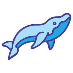 Dolphin jump marine life icon