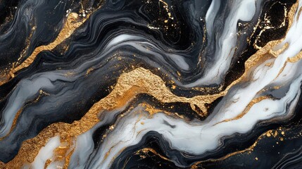 Obraz premium Abstract marble pattern with gold accents