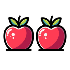 Two apples with white background, vector illustrator design
