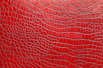 Red Crocodile Leather Texture, Exotic Animal Skin Pattern, Luxurious and Stylish Background, Fashion Material for Bags, Shoes, and Accessories, High-Quality Embossed Leather Design