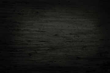 Black wooden wall background, texture of dark bark wood with old natural pattern for design art work, top view of grain timber.