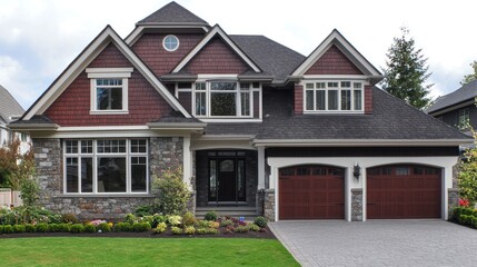 Luxury Two-Story Home with Stone Accents and Double Garage