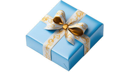 Obraz premium A gold and silver box with a bow on top of it