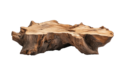 A large piece of wood with a rough texture and a few cracks