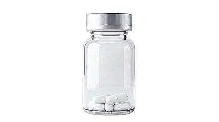 A small white pill bottle with a white lid
