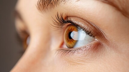 Obraz premium Captivating beauty of a brown eye with delicate eyelashes on display