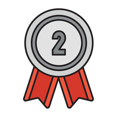 2nd place badge medal icon
