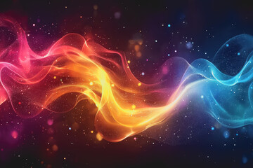 Obraz premium Abstract colorful smoke background with swirling patterns in vibrant hues of blue pink and yellow