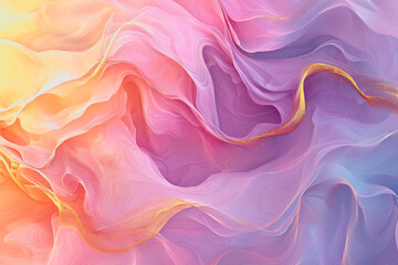 Obraz premium Colorful abstract background featuring a swirling design in gold and pink tones for creative use