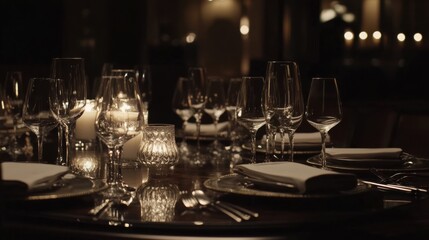 Video generation of a luxury dining setup with fine china and elegant decor. Featuring sophistication and exclusivity