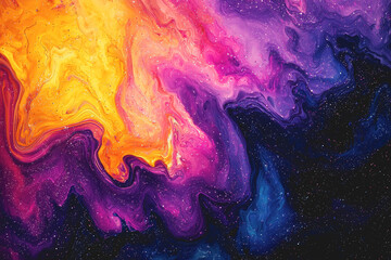 Colorful galaxy background with vibrant colors against a solid black backdrop for digital design projects