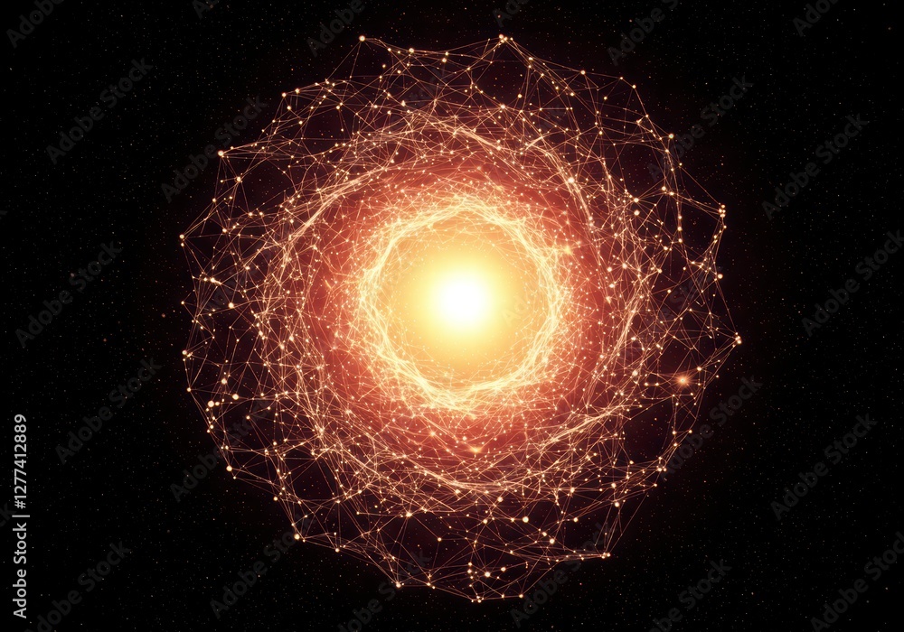 Poster conceptual composite illustration of emergent ai with abstract digital elements