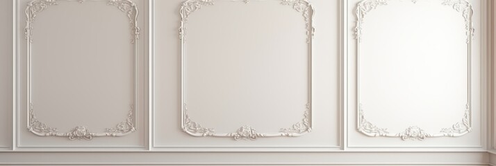 Elegant, textured wall panels with intricate molding, creating a classic and stylish backdrop for any interior design.
