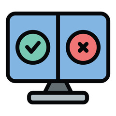 A/B Testing Icon Experiment and Optimization in Flat Line Color Style.