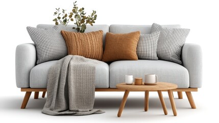 Movers transport a cozy couch for a new home arrangement task