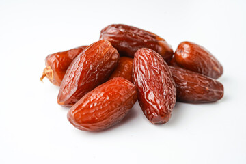 Dates fruit tunisia, Tunisian honey dates or kurma tunisia madu, isolated on white background