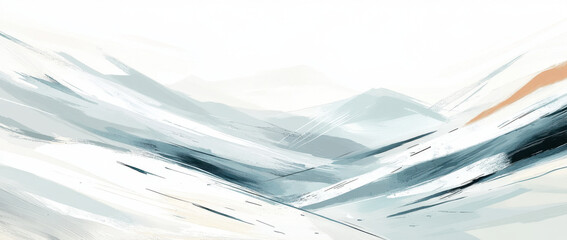 serene abstract landscape featuring soft, muted colors and sweeping brush strokes. composition evokes sense of calm and tranquility, perfect for modern decor