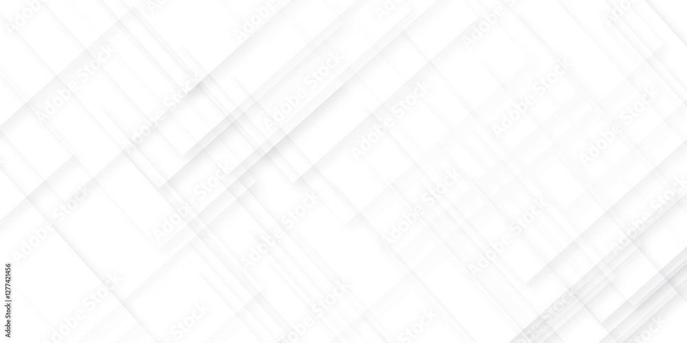 Poster modern abstract white background design with layers of textured white transparent material in triang