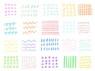 手描きあしらいセット　パターン　色えんぴつ