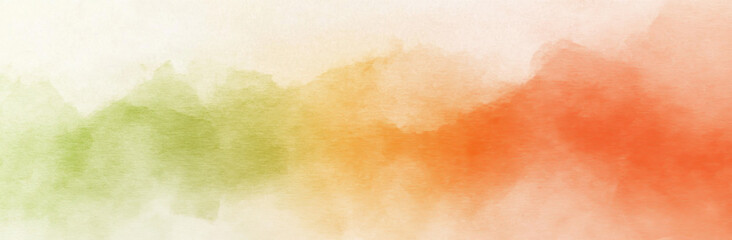 Obraz premium soft watercolor background featuring harmonious shades of green, orange, and red, creating serene and artistic atmosphere