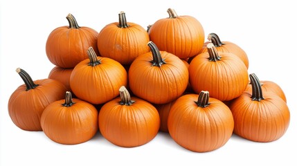 Pile of Fresh Pumpkins Ready for Fall Harvest or Halloween Decoration