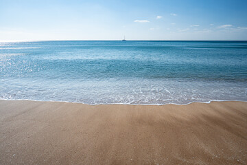 바다와 하늘이 어우러진 해안가풍경 제주 서귀포시 색달동 중문색달해수욕장