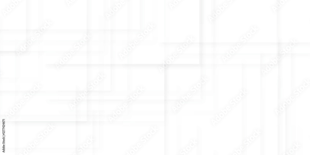 Poster modern abstract white background design with layers of textured white transparent material in triang