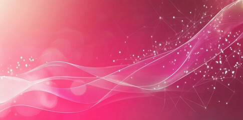 Fototapeta premium vibrant red to dark pink gradient background with flowing lines and sparkling particles creates dynamic and modern atmosphere