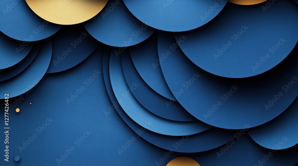 Poster Abstract background with overlapping blue and gold circles.