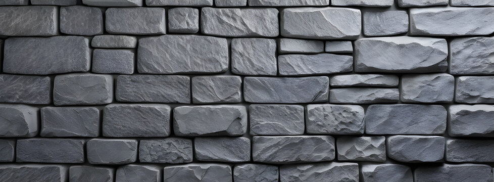 Graue Steinmauer aus gro&szlig;en Ziegeln
