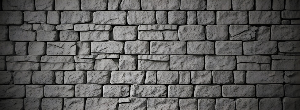 Dunkle Steinmauer mit strukturierten Ziegeln