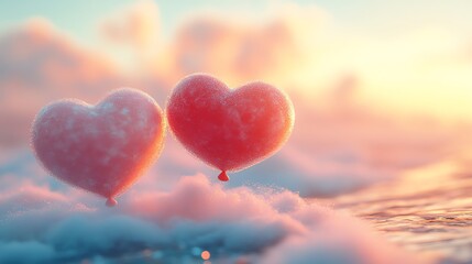 Obraz premium Bright Valentine's Day ad with a festive theme, perfect for romantic promotions, campaigns, and social media. Vibrant, creative, and eye-catching design.