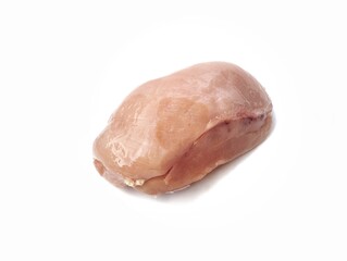 fresh chicken fillet meat isolated on white background with high angle view 